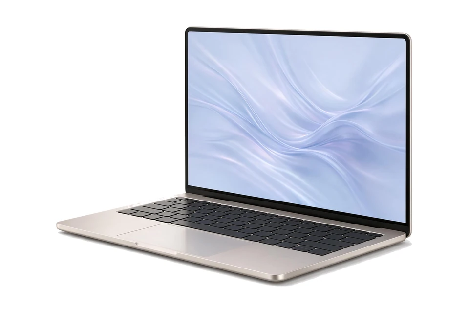 Illustration of a premium aluminium laptop